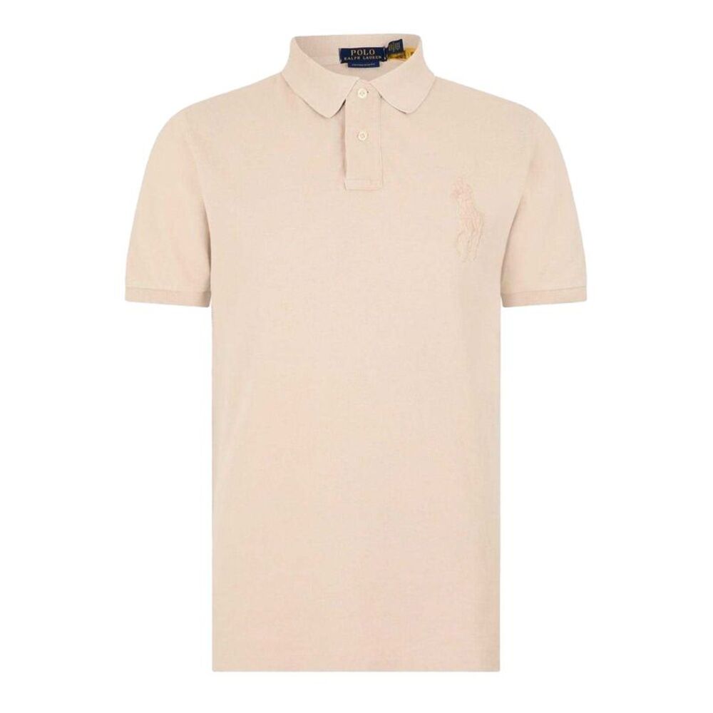 Ralph Lauren Mens Slim Short-Sleeved Polo Shirt / Stone Grey